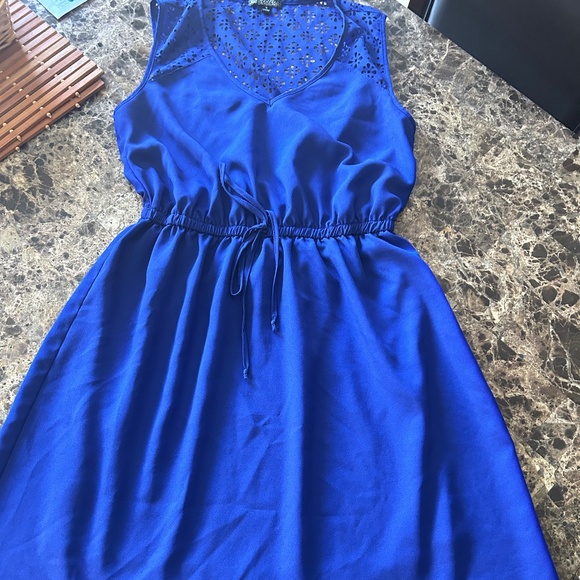 Blue Summer high- low Dress - Picture 4 of 4